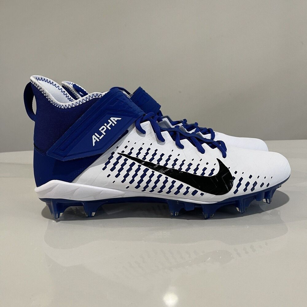 Nike Alpha Menace Pro 2 White Blue Black Cleats BV3945-101 Men's Size 15